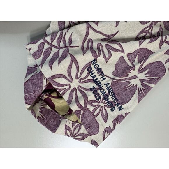 VTG 2003 OP Hawaiian Aloha Shirt XL Red USA Sailing Regatta Tropical Floral Y2K - Picture 5 of 13